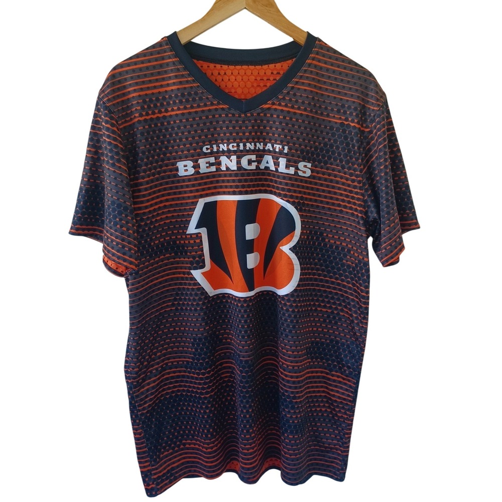 Cincinnati Bengals‎ NFL Flag Football Jersey Reversible Orange Black Mens Large